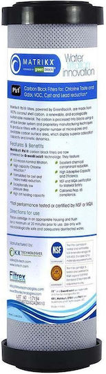 Matrikx Water Filter Cartridge Countertop and Under Sink from Activated Carbon 9"3/4 PB1 0.5 μm