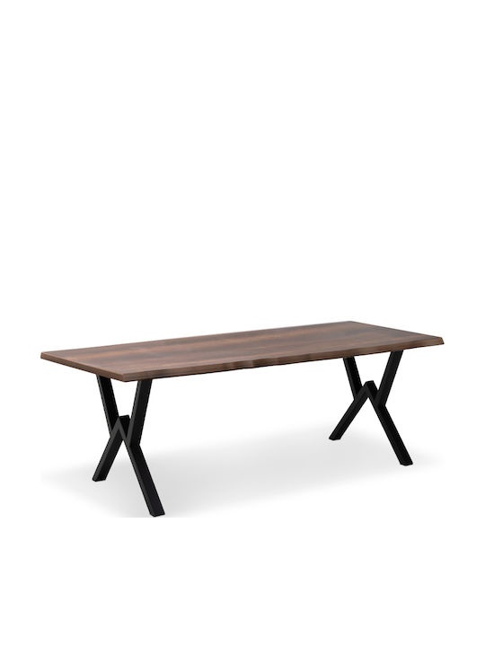 Walter Esszimmer- und Küchentisch Holz mit Metallrahmen 200x100x75cm