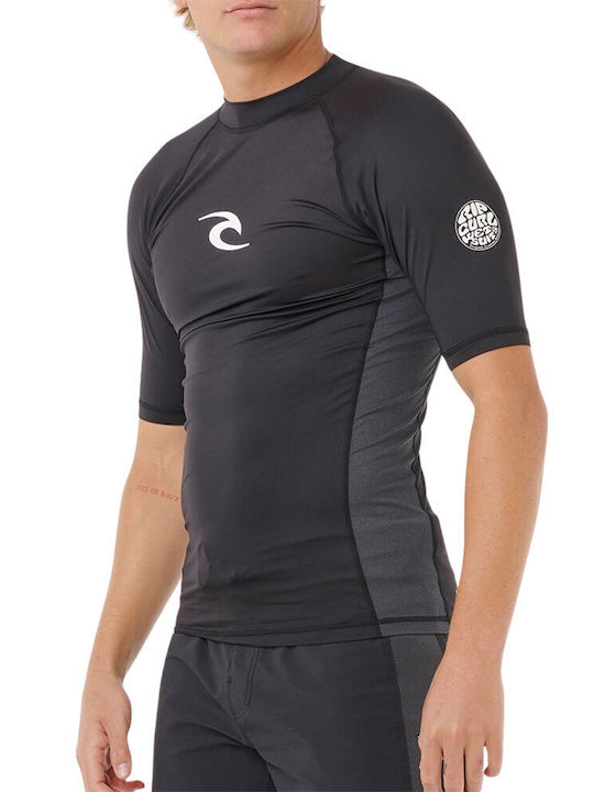 Rip Curl UPF 50 Ανδρική Κοντομάνικη Αντηλιακή Μπλούζα Μαύρη