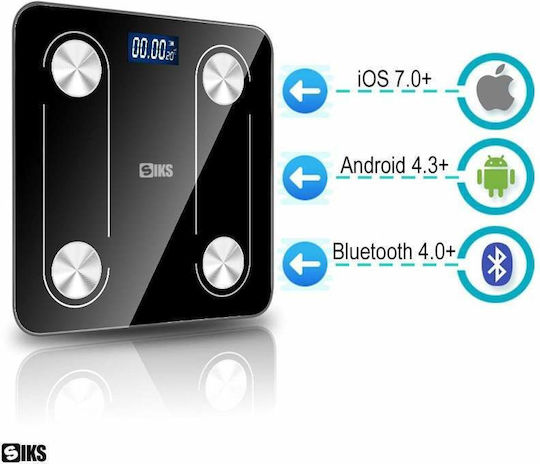 Smart Ζυγαριά 180kg με Bluetooth Μαύρη