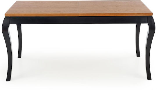Windsor Speisesaal Ausziehbarer Dunkle Eiche / Schwarz 160+80x90x76cm Windsor Speisesaal Ausziehbarer Dunkle Eiche / Schwarz 160+80x90x76cm