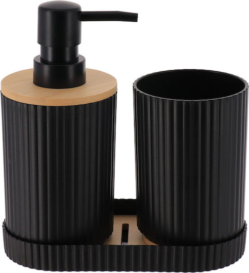 Badezimmerzubehör-Set Kunststoff Schwarz 3 Stück Badezimmerzubehör-Set Kunststoff Schwarz 3 Stück