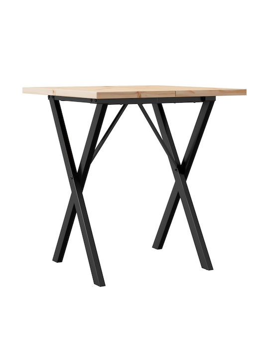 Square Table Dining Room from Solid Wood & Metal Coffee 70x70x75.5cm