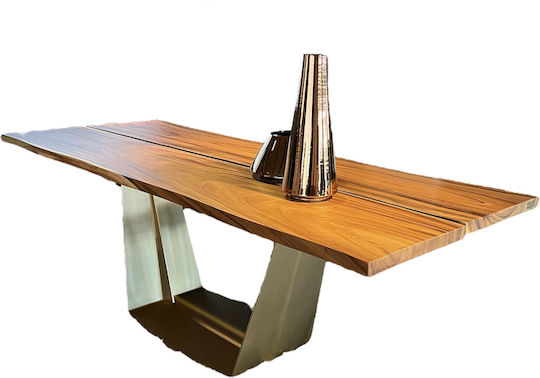 Τραπέζι Dasar 220x100x75cm Μασίφ Κορμός Casa Vogue