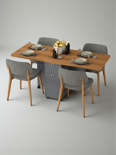 Collapsible Kitchen Dining Table MDF Anthracite & Walnut 70x168x75 cm Collapsible Kitchen Dining Table MDF Anthracite & Walnut 70x168x75 cm