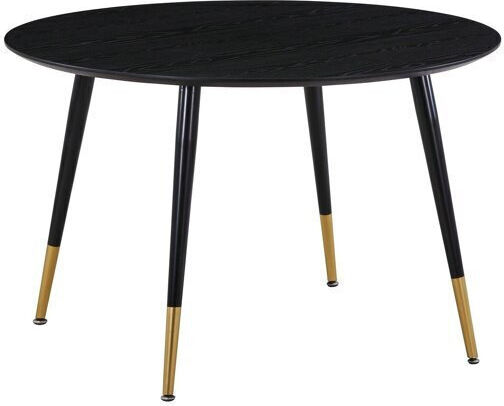 Dallas 104 Round Table Dining Room Wooden Black Velvet-Black Metal 75x75cm