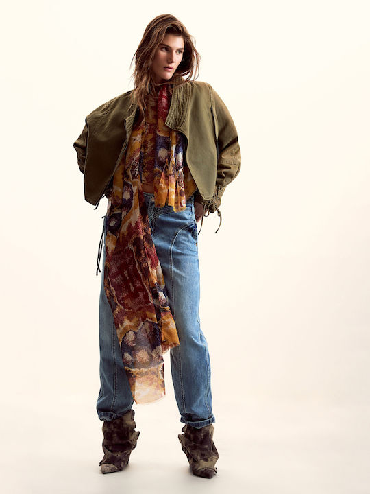 Desigual Desigual Damen Mehrfarbiges Seidenschal