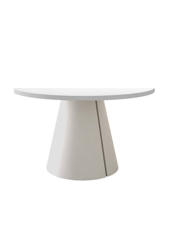Oswego 168 Rund Esstisch Ausziehbar Holz Weiß 76x76cm