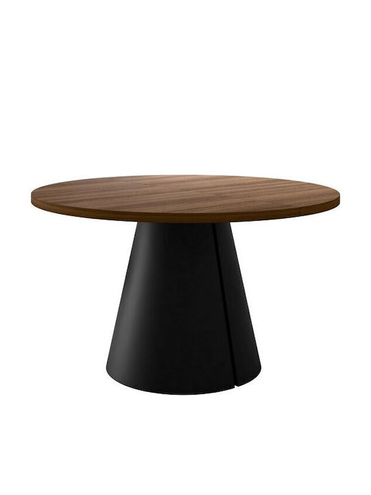 Oswego 165 Round Extendable Wooden Black Dining Room Table 76x76cm