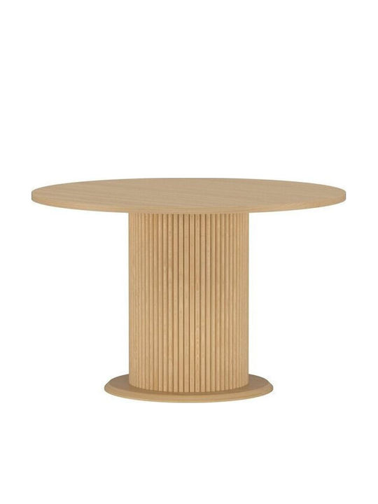 Dallas 5159 Round Dining Table Extendable Wooden Light Brown 76x76cm