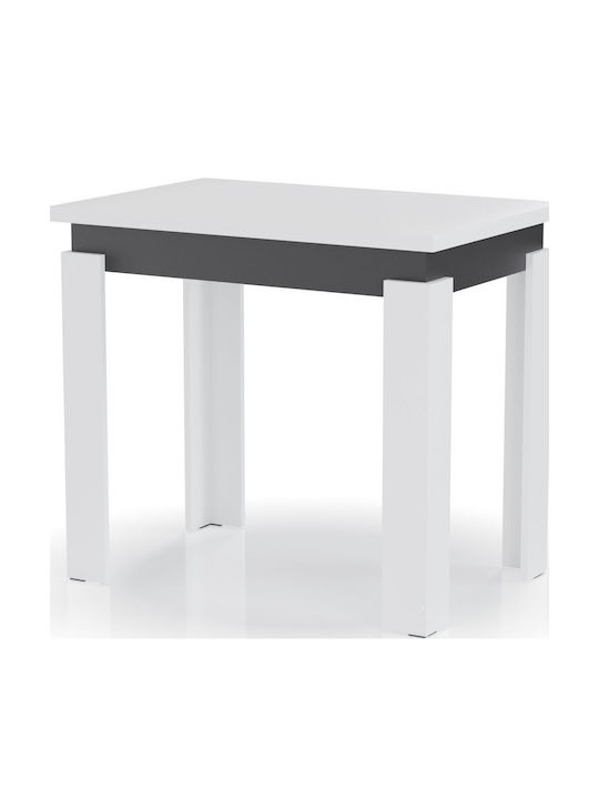 Family Table Kitchen Extendable Wooden White 90x60x77cm