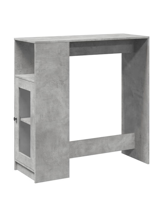 Vidaxl Τραπέζι Μπαρ Ράφια Γκρι Σκυρ 101x40x103,5cm Επεξεργ Ξύλο 1 Τεμ Γκρι