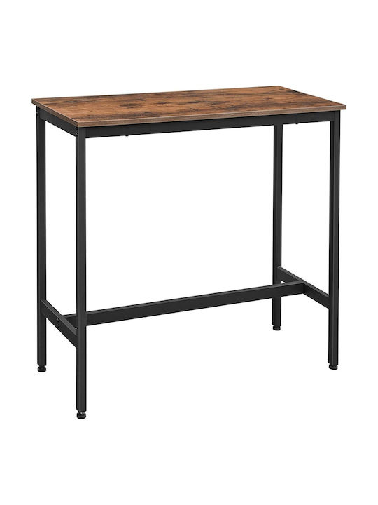 Трапезна Масa За Кухня Дървена с Метална Рамка Rustic Brown 100x40x90см