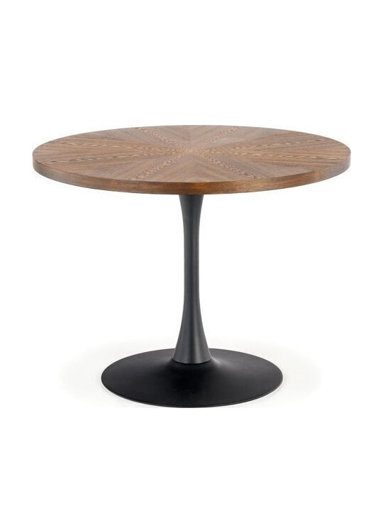 Houston 894 Round Table Dining Room Wooden Black, Walnut 75x75cm
