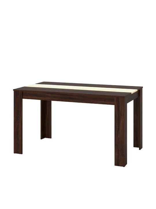 Domus Τραπέζι Τραπεζαρίας Ξύλινο Dark Sonoma / Sonoma 135x80.5x74.5εκ.