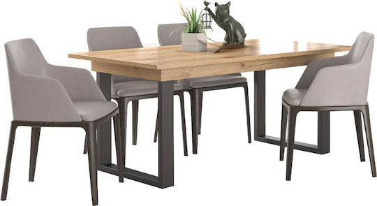 Νο 7 Table Dining Room Extendable Wooden with Metal Frame 150(+30)x90x78cm Νο 7 Table Dining Room Extendable Wooden with Metal Frame 150(+30)x90x78cm