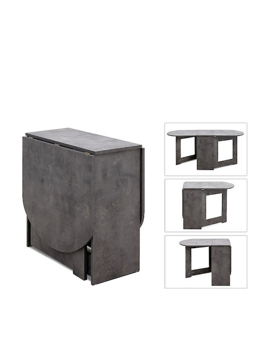 Winslet Table Dining Room Extendable Collapsible Wooden Black 117(+80)x80x76cm