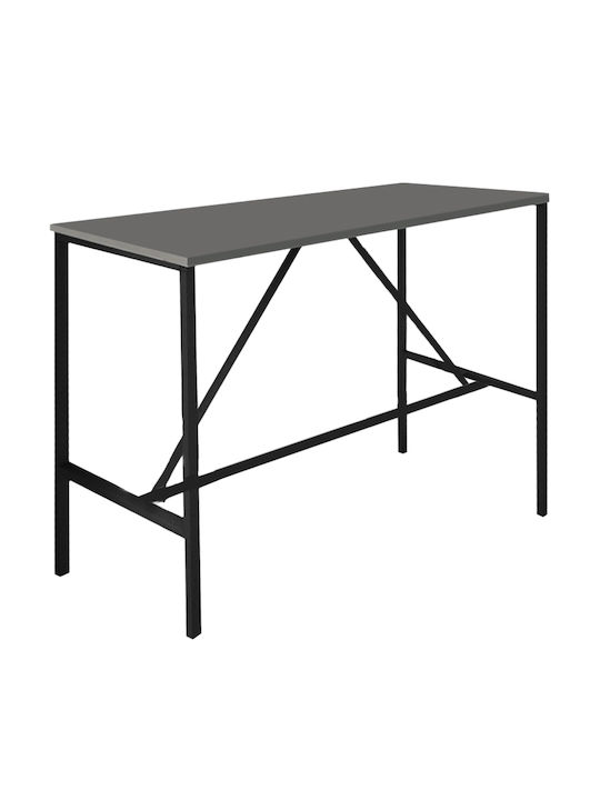 Crego Table Bar Wooden with Metal Frame Black 100x45x89cm