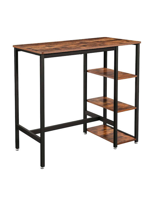 Table Bar Wooden with Metal Frame Walnut 109x60x100cm