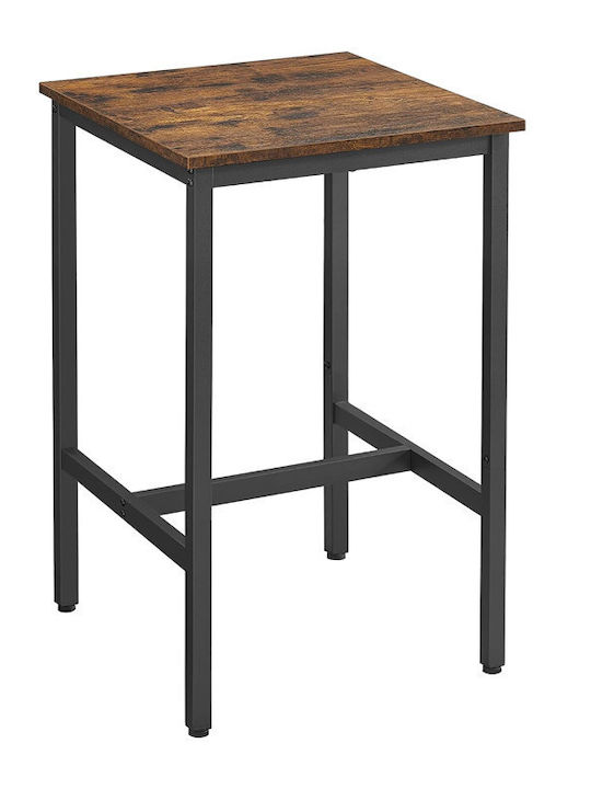Square Table Bar Wooden with Metal Frame Metallic 60x60x92cm