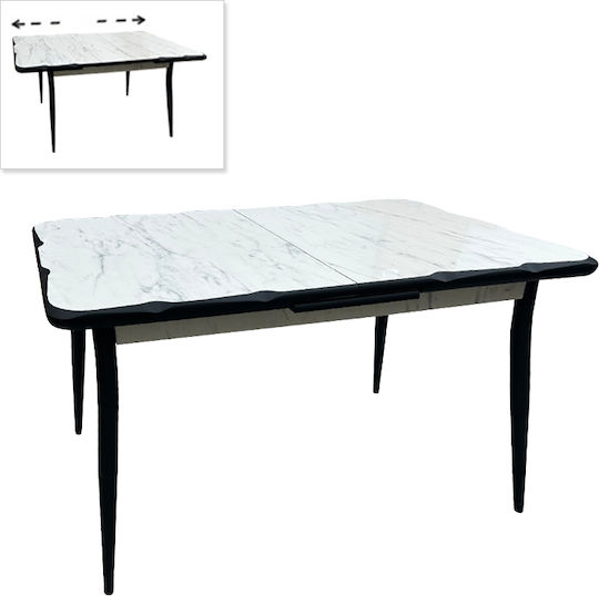 Karen Extendable White - Black Dining Room Table 160+30x80x75cm Karen Extendable White - Black Dining Room Table 160+30x80x75cm