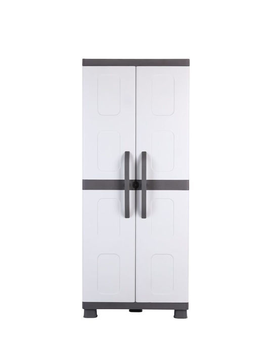 Dulap cu două uși Aria Plastic cu Separator & 4 Rafturi Gri/Antracit 73x44x179cm