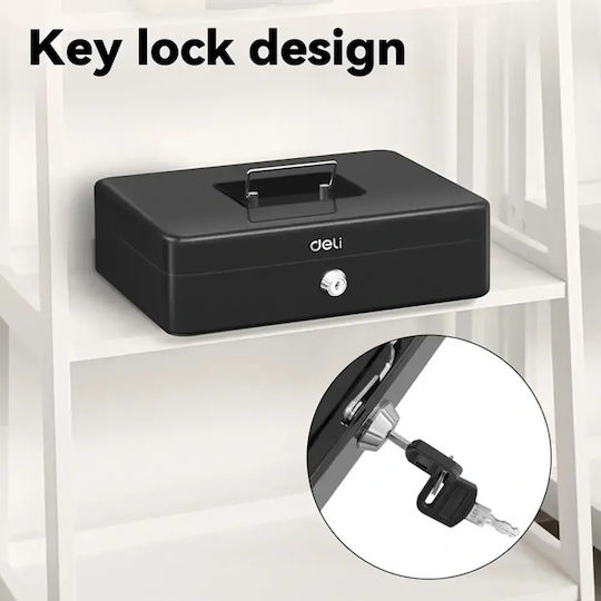 Deli Safe With Key M8.5xW30xH24cm Weight 1.7kg