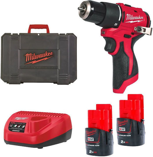 Milwaukee M12 BLPDRC-202C Κρουστικό Δραπανοκατσάβιδο Μπαταρίας Brushless 12V