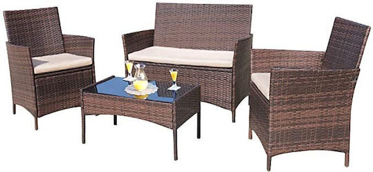 Archer 4-Piece Outdoor Living Room Set With Pillows Architecture