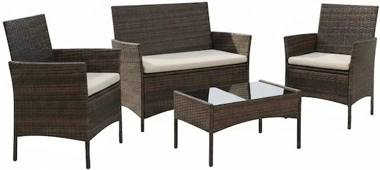 Archer 4-Piece Outdoor Living Room Set With Pillows Architecture