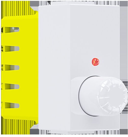 Aca Modys Χωνευτός Διακόπτης Dimmer χωρίς Πλαίσιο Κλασικός Περιστροφικός 300W σε Λευκό Χρώμα