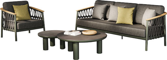Outdoor Living Room Set Stream 5 Pieces Green with Pillows