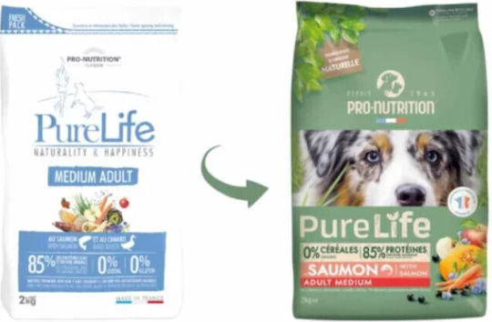 Flatazor Pure Life 12kg Ξηρά Τροφή χωρίς Σιτηρά & Γλουτένη για Ενήλικους Σκύλους Μεσαίων Φυλών με Σολομό, Λαχανικά, Τόνο, Κοτόπουλο, Γαλοπούλα, Χοιρινό και Πάπια