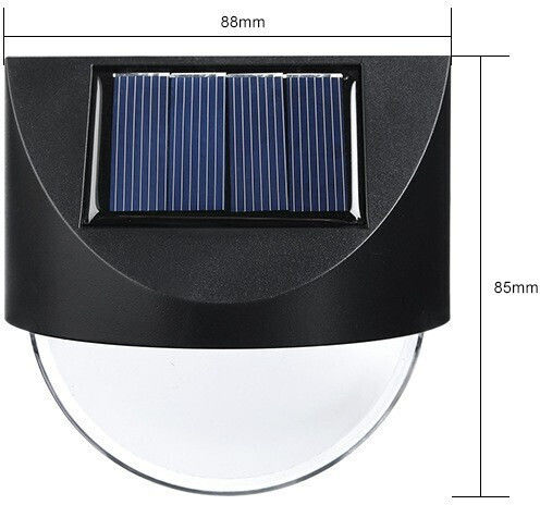 Set 4 Lămpi Solare de Perete 1.2W 10lm Alb Cald 3000K cu Senzor de Mișcare și Fotocelulă IP65 8.8x8.5cm