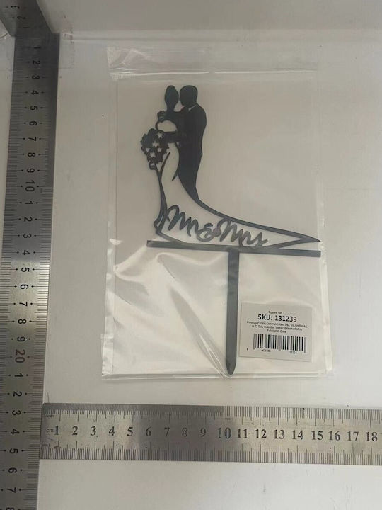 Cake Topper Flippy Model 1 Mrandmrs 17.5 X 11 Cm Black