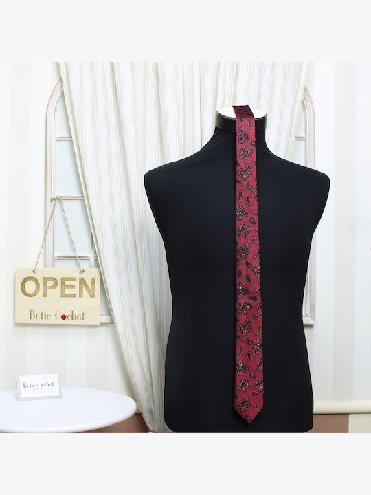 ButicCochet Set Cravate Bărbați Sintetic Tipărit În Culoare Burgundy