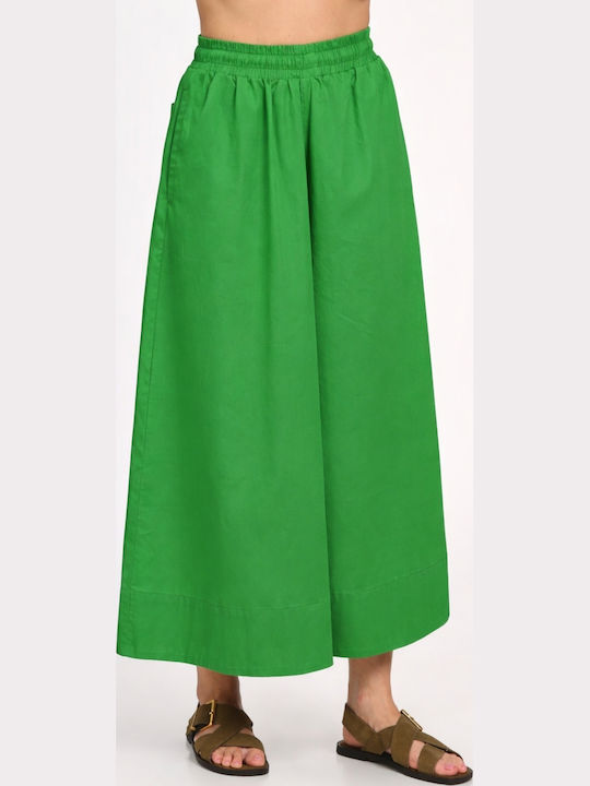 Pantaloni Dama Din In Cu Pantaloni Evazati Fit Relaxed Verde