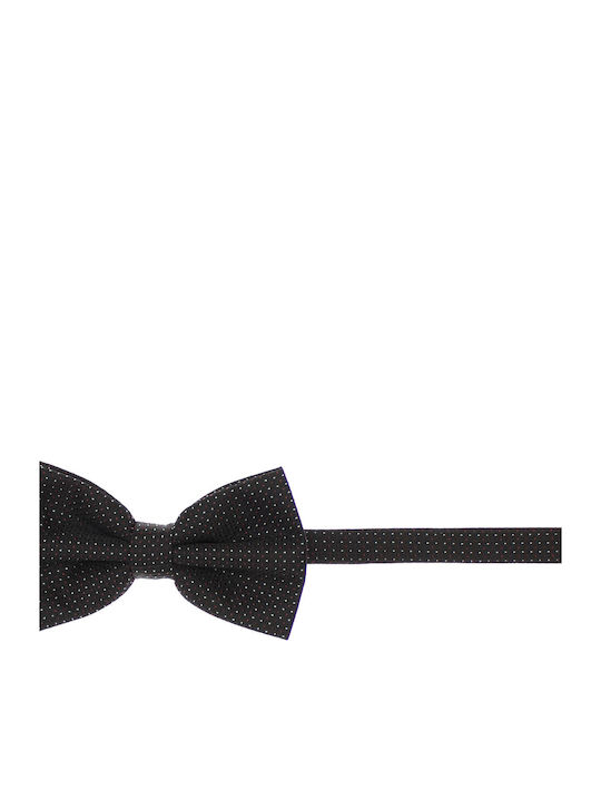 Set 3 Piese Cravată Papillon Butoni De Manșetă Batistă Bărbați Imprimeu Cu Puncte Negru Setp230