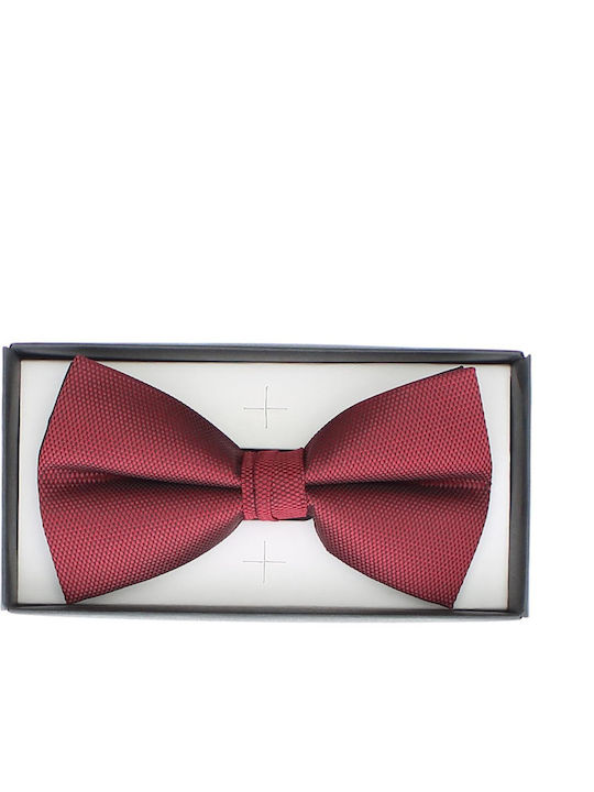 Papion Bărbați ButicCochet Material Sintetic 7x12 Cm Model Cu Buline Bordo Pap318