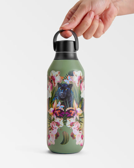 Chilly's Series 2 Urban Murals Bottle Thermos Stainless Steel BPA Free 500ml Orchid Panther