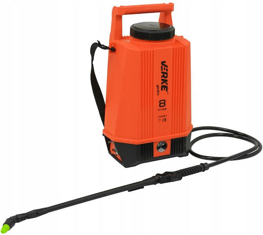 Verke Pulverizator cu Presiune 12V cu Baterie 1.3Ah cu Capacitate 8l 4bar în Culoare Verde