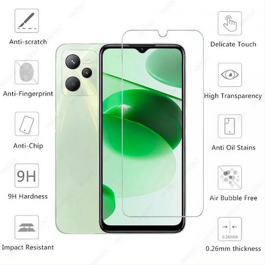 2.5D 0.3mm Пълно Лепило Закалено Стъкло Черен (Realme C53)