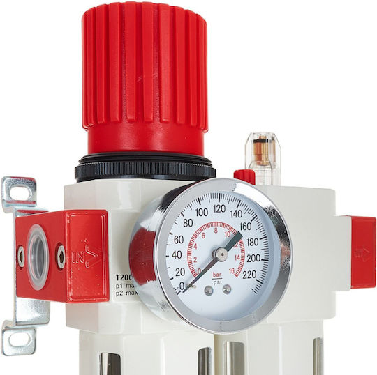 Professional Pneumatic Preparation Unit 1/2" 4 In 1 Tvardy T20021 Pressure Regulator Filter Lubricator