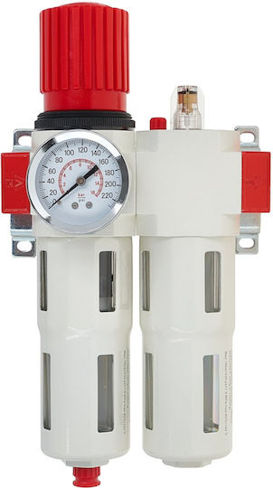 Professional Pneumatic Preparation Unit 1/2" 4 In 1 Tvardy T20021 Pressure Regulator Filter Lubricator