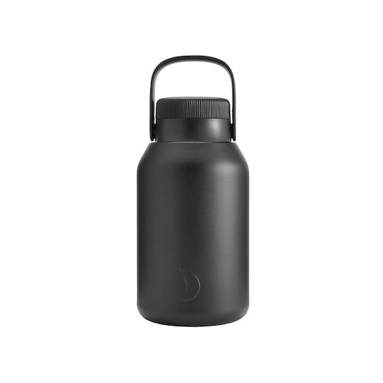 Chilly's Big Mouth Bottle Thermos Stainless Steel BPA Free 2lt Abyss Black