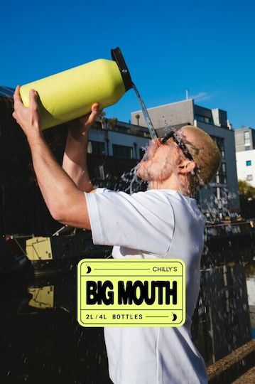Chilly's Big Mouth Stainless Steel Thermos Bottle BPA Free 2lt Lime