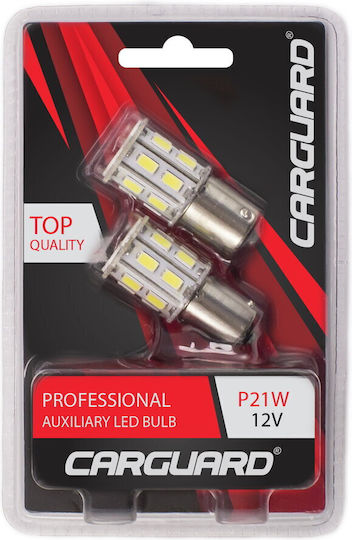 CarGuard Крушки За Автомобил P21W / BA15S Canbus LED Бели 12V 2 Броя
