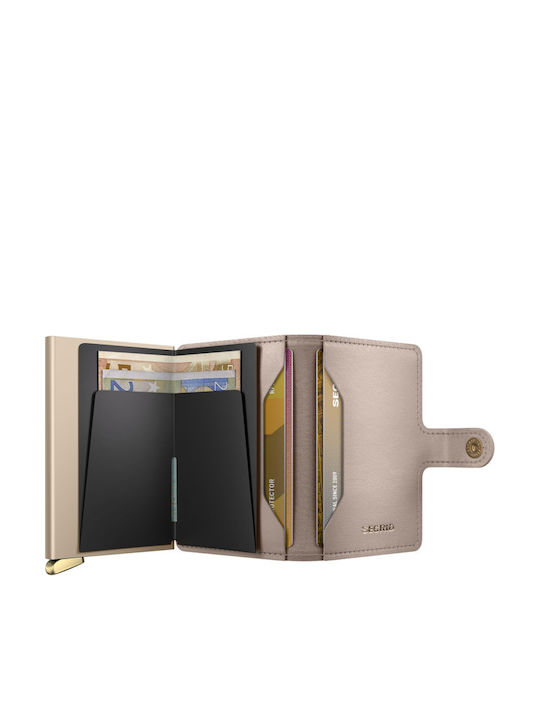 Premium Miniwallet Δερμάτινο Ανδρικό Πορτοφόλι με RFID Μπεζ