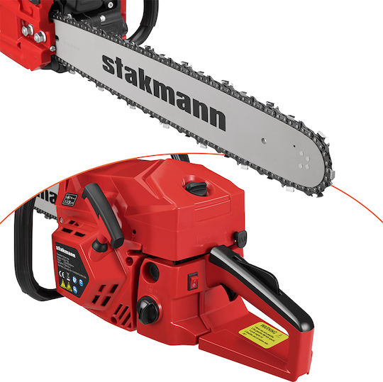 Stakmann Αλυσοπρίονο Βενζίνης 52cc 5.5kg με Λάμα 50cm και Easy Start