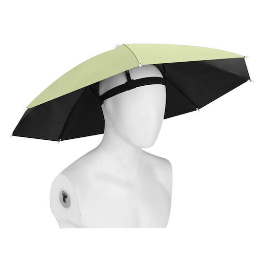 Umbrelă Tip Șapcă Flippy Diametru 69 Cm Bandă Elastică Pentru Cap Protecție Uv Ploaie Verde Matcha